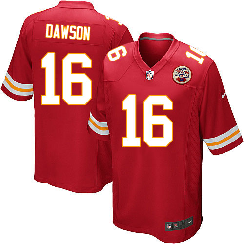 Men's Game Len Dawson Nike Jersey Red Home - #16 NFL Kansas City Chiefs